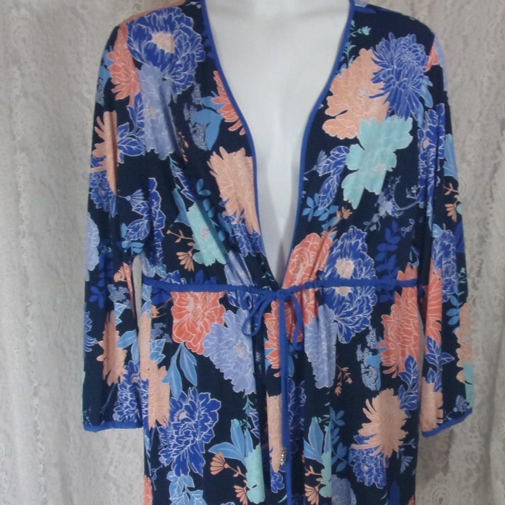 Susan Graver Plus Top Kimono Cover-Up Floral NWOT.